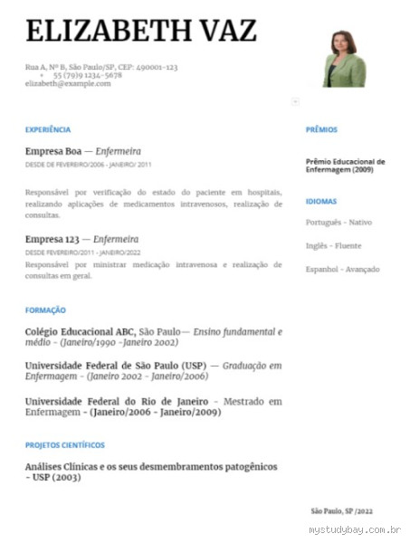 Como criar um perfil profissional exemplo?
