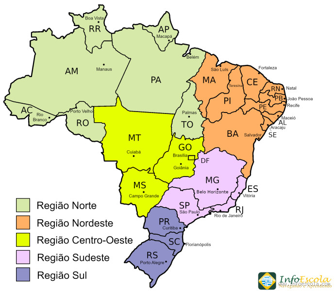 Onde se localiza a região Central do Brasil?