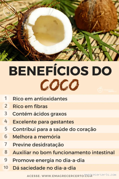 Qual o benefício de comer coco seco todos os dias?